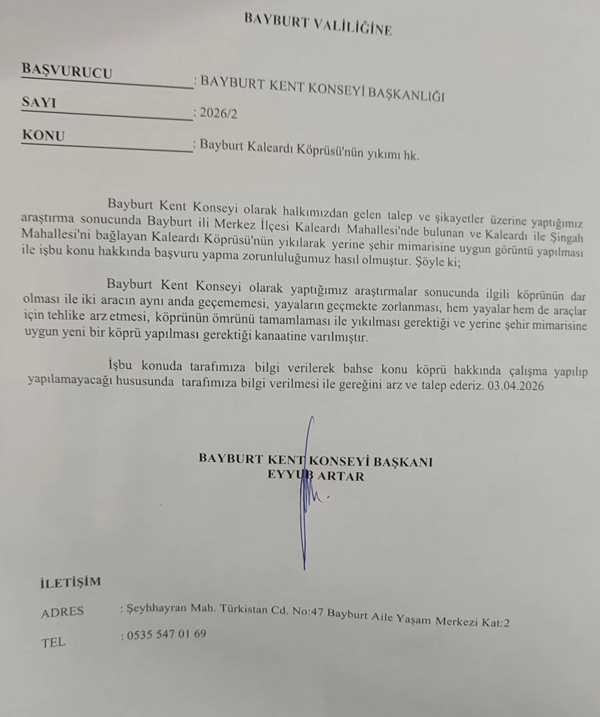 Kaleardi Koprusu Bayburt Kent Konseyinin Gundeminde Iki Arac Ayni Anda Gecemiyor3