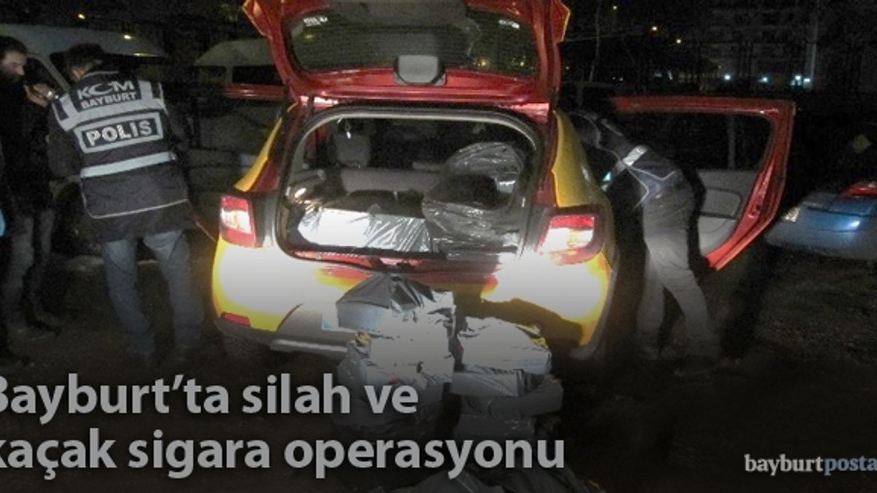 Bayburt'ta silah ve kaçak sigara ele geçirildi