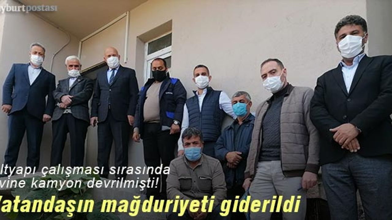 Bayburt Belediyesi, mağdur vatandaşın evini onardı!