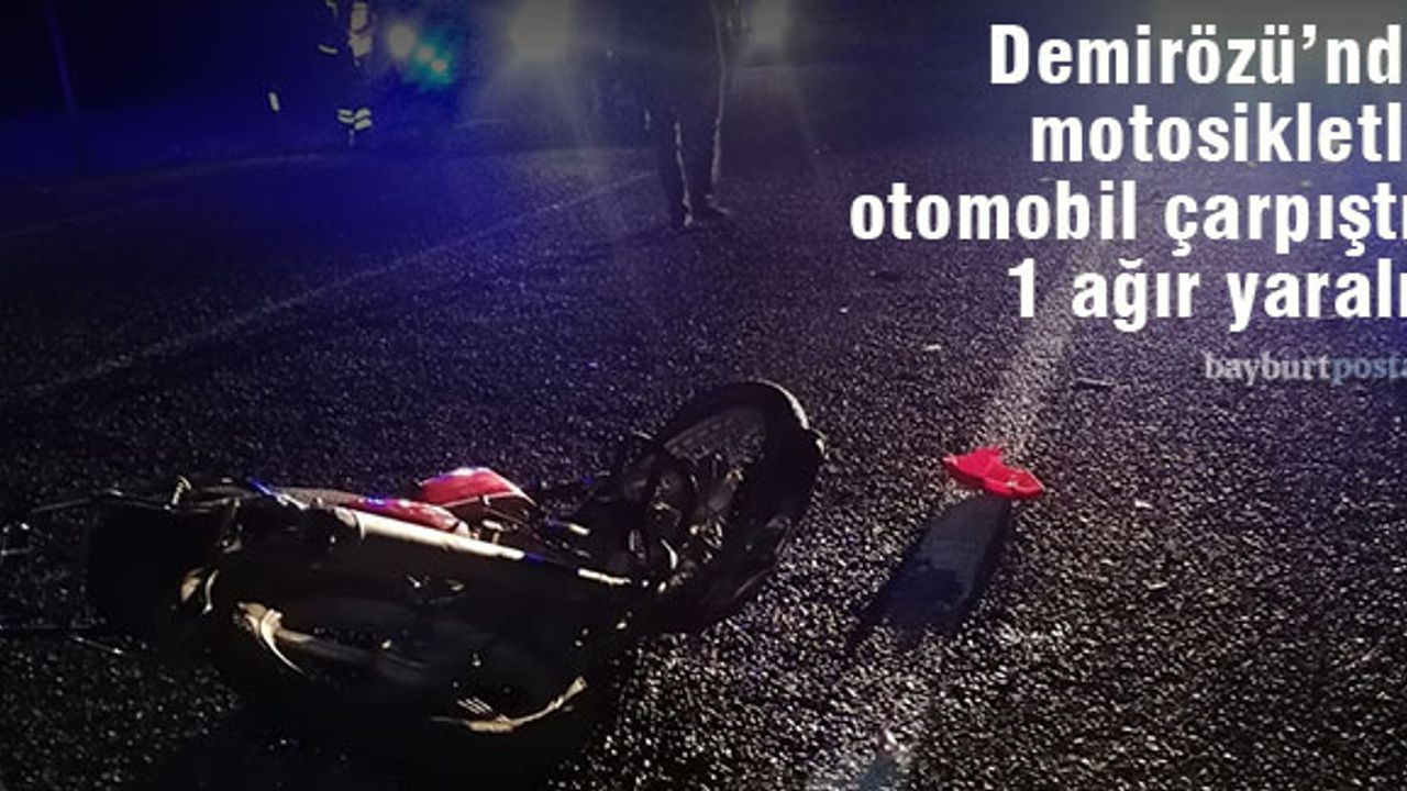 Demirözü'ndeki kazada motosiklet sürücüsünün ayağı kırıldı!