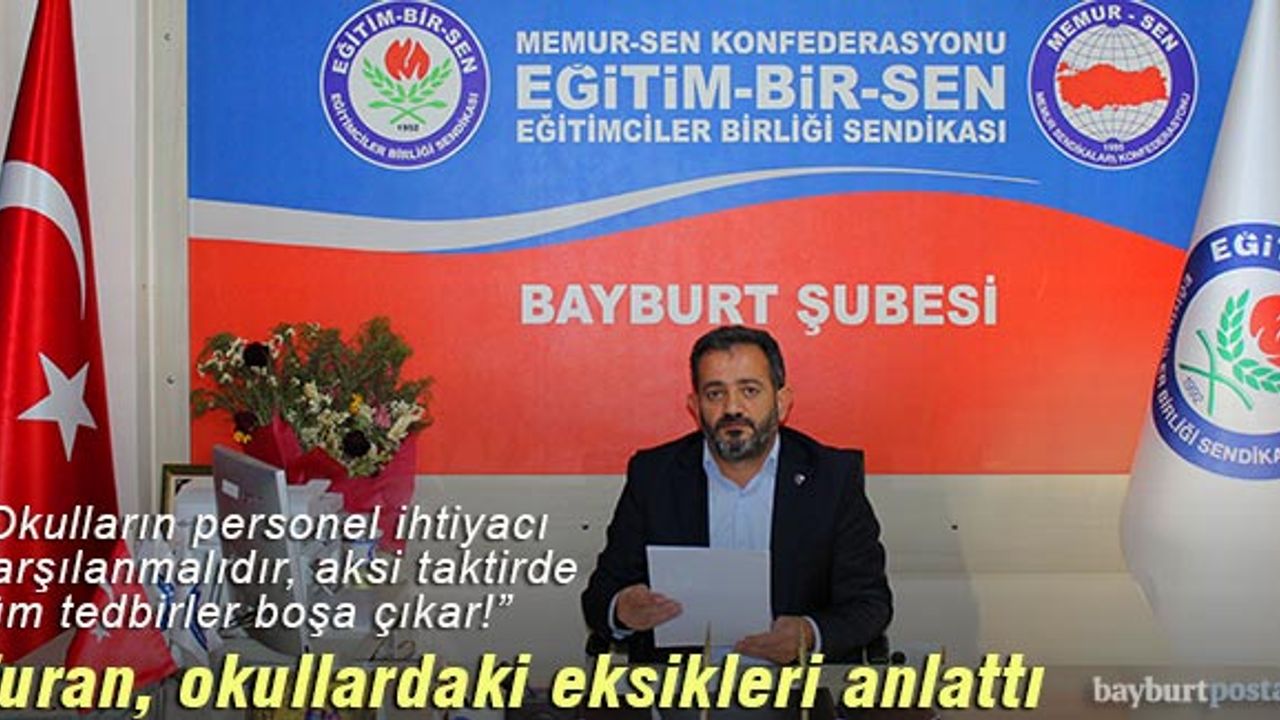 Kenan Turan: "Okulların personel ihtiyacının karşılanması kaçınılmazdır"