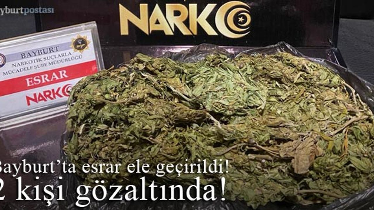 Bayburt'ta yol uygulamasında esrar ele geçirildi!