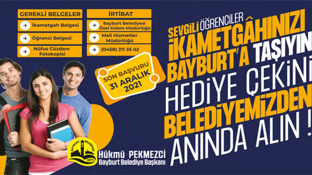 Bayburt Belediyesinden öğrencilere yönelik ikametgâh kampanyası