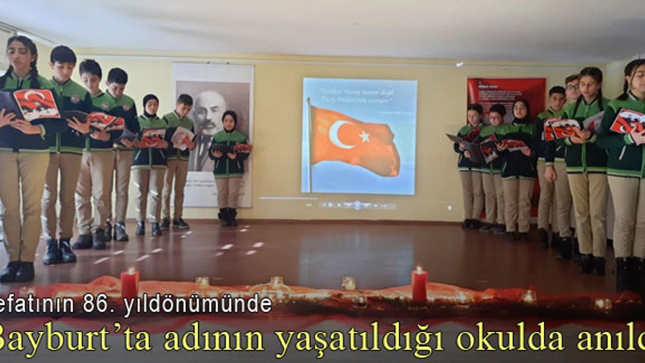 İstiklal Şairi Ersoy, Bayburt'ta adının yaşatıldığı okulda anıldı