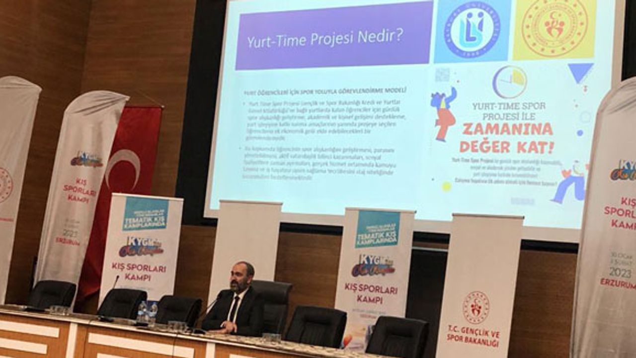 Rektör Türkmen 7. Tematik Kış Kampında "Yurt-Time Spor" Projesini Anlattı