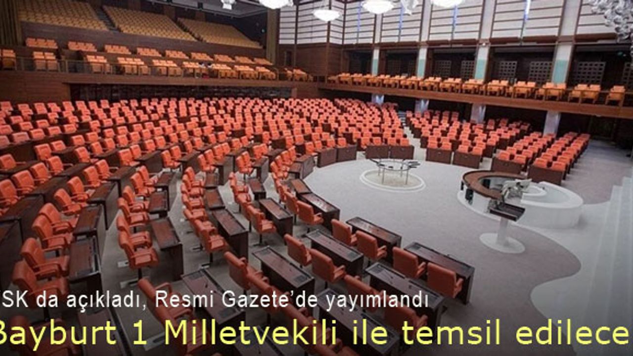YSK da açıkladı: Bayburt ve Tunceli 1'er Milletvekili ile temsil edilecek