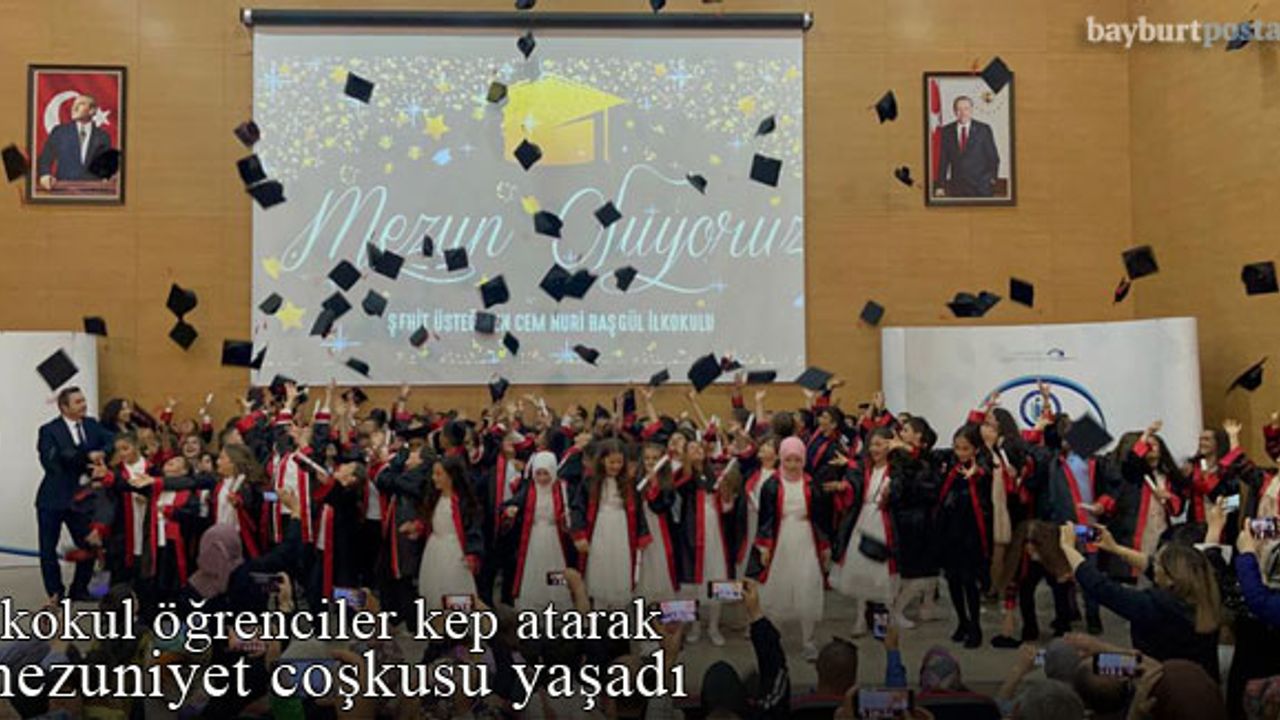 Şehit Üsteğmen Cem Nuri Başgül İlkokulu öğrencilerinin mezuniyet coşkusu