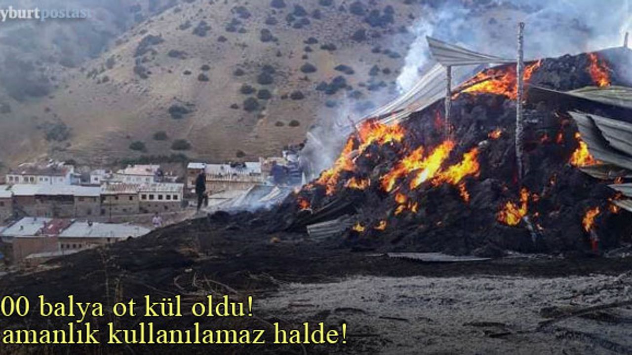 Masat'ta yangın: Samanlık kullanılamaz halde, 600 balya ot kül oldu!