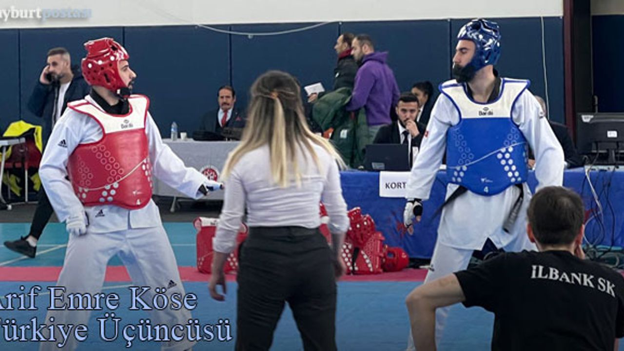 Bayburt Üniversitesi Öğrencisi Arif Efe Köse Taekwondo'da Türkiye Üçüncüsü