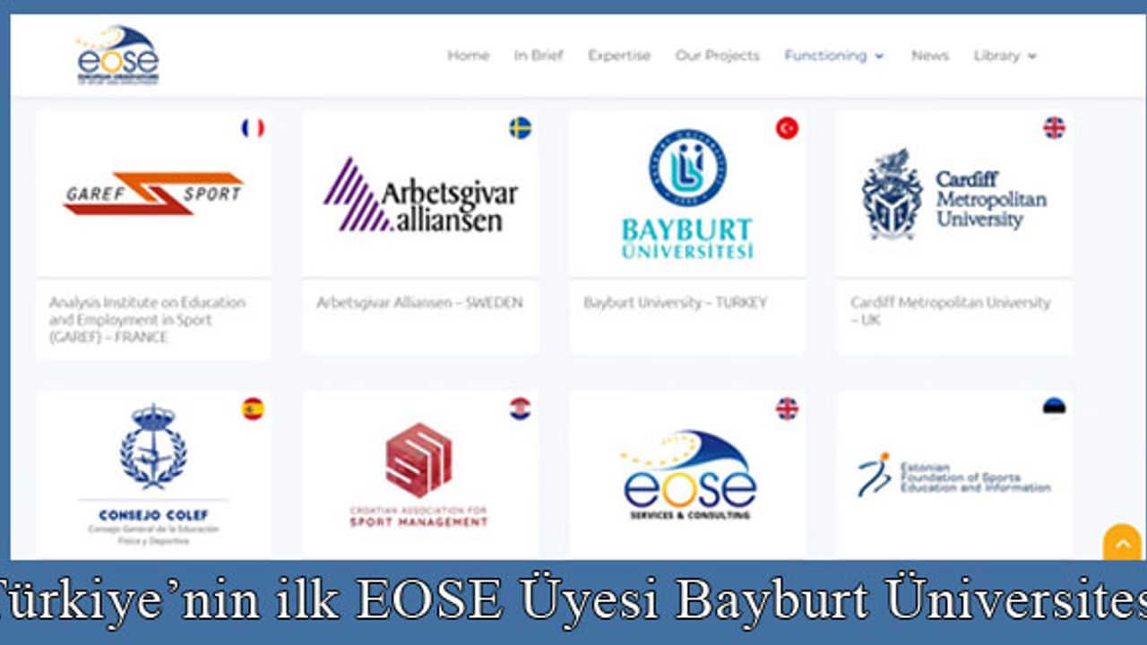 Türkiye'nin İlk EOSE Üyesi Bayburt Üniversitesi