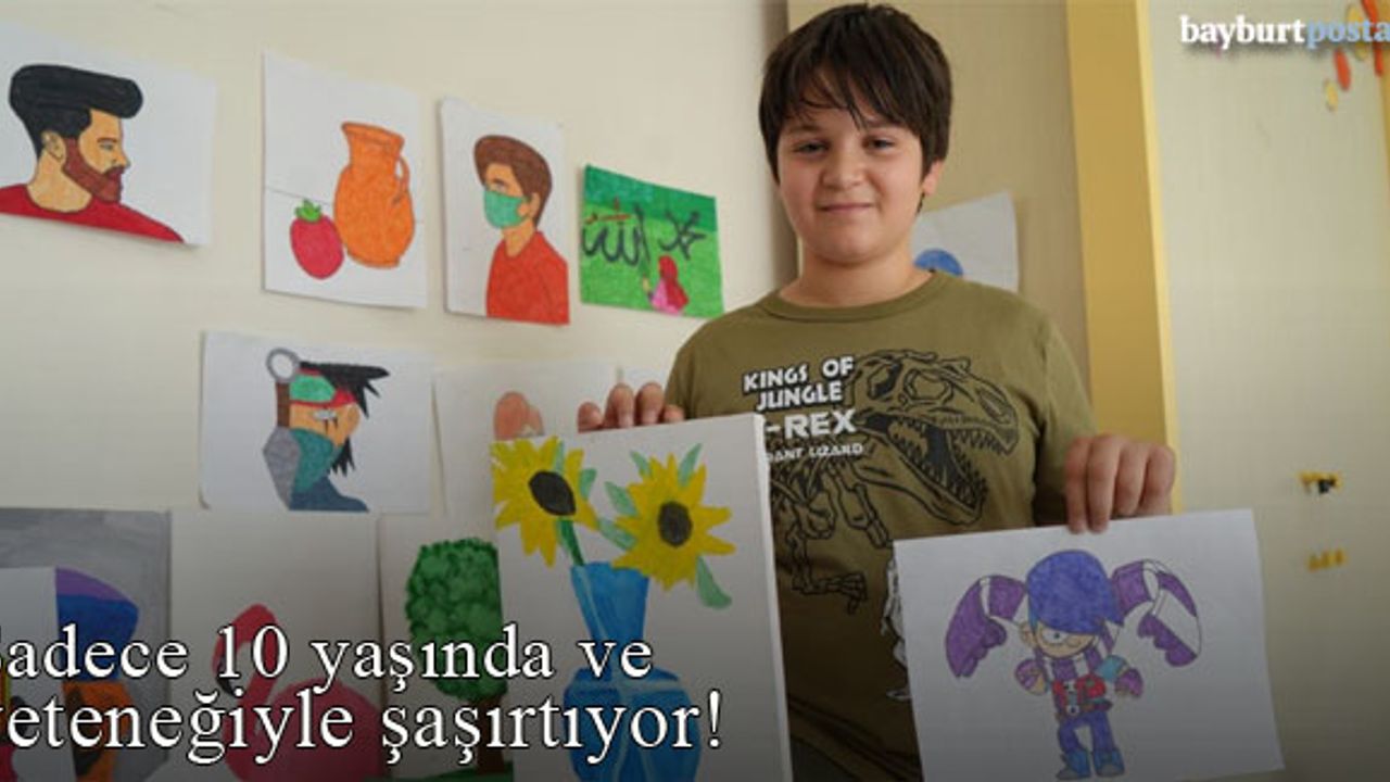 10 yaşındaki Mahmut Hüdai Demirhan resim yeteneğiyle şaşırtıyor