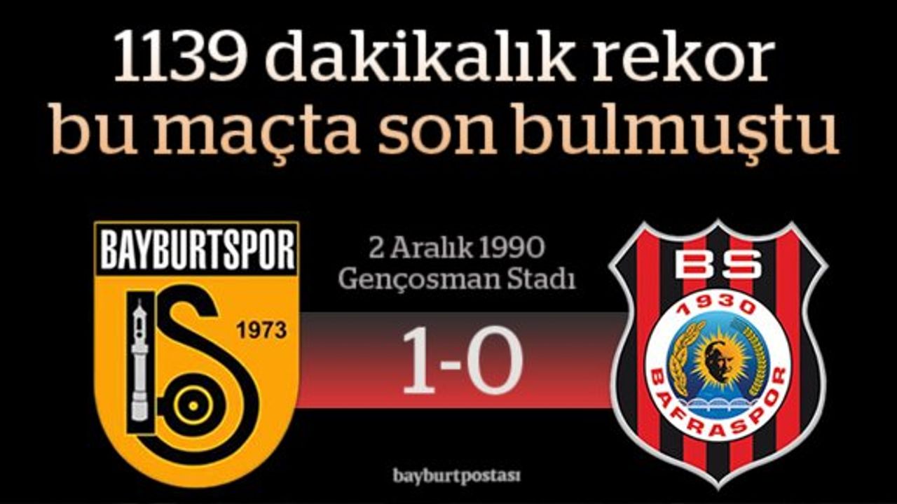 Gol yememe rekoru, Bayburt'taki maça kadar sürdü
