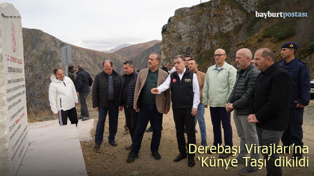 Derebaşı Virajları'na Bölgenin Simgesi 'Künye Taşı' Dikildi