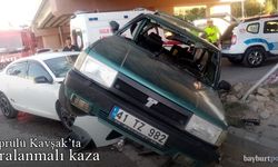 Bayburt'ta Köprülü Kavşakta yaralanmalı kaza