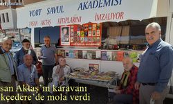 Yazar Hasan Aktaş'ın karavanı Gökçedere'de mola verdi