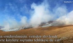 Hacıoğlu'nda söndürülen yangın yeniden tutuştu, henüz söndürülemedi!