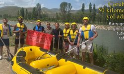 Bayburtlu gençlerin 50 kilometrelik mesafede rafting heyecanı