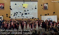 Şehit Üsteğmen Cem Nuri Başgül İlkokulu öğrencilerinin mezuniyet coşkusu