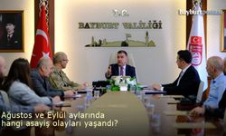 Bayburt’ta ağustos ve eylül aylarında hangi asayiş olayları yaşandı?