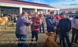 Bayburt'ta çiftçilere canlı hayvan pazarında bilgilendirme