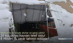 Bayburt'ta iki köyde 1 ahır, 1 ağıl, 1 garaj çöktü!