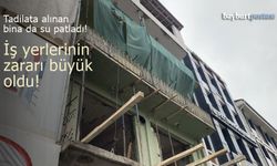 Bayburt'ta su patladı, iki esnafın zararı büyük!