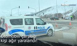 Bayburt'ta otomobilin çarptığı kişi ağır yaralı!