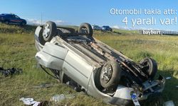 Demirözü yolunda kaza: Otomobil takla attı, 4 kişi yaralandı!