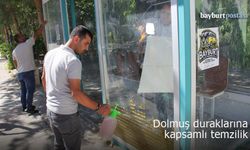 Bayburt Belediyesi'nden dolmuş duraklarına kapsamlı temizlik