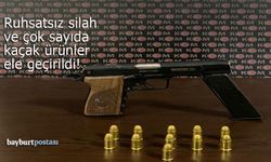Bayburt'ta ruhsatsız silah ve kaçak ürünler ele geçirildi!