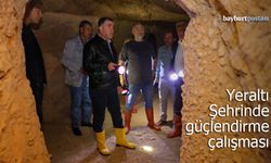 Aydıntepe Yeraltı Şehri'nde güçlendirme çalışması