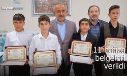 Bayburt Müftülüğünde 11 hafıza belgeleri verildi