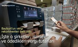 Bayburt'un Vergi Şampiyonları açıklandı: İşte o şirketler ve isimler