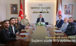 Bayburt'ta Ekim Ayı Güvenlik Verileri Açıklandı: Suçların %99'u Aydınlatıldı