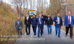 Vali Eldivan, 5 köyü birbirine bağlayan grup yolu çalışmalarını denetledi