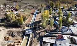 Bayburt'un iki köyünde taşkın kontrol inşaatları