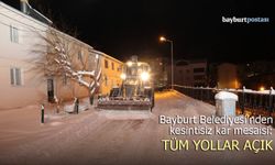Bayburt Belediyesi'nden Kesintisiz Kar Mesaisi: Tüm Yollar Açık