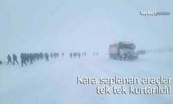 Bayburt’ta mahsur kalan sürücülerin imdadına ekipler yetişti!