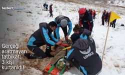 Bayburt AFAD’dan Gerçeği Aratmayan Çığ Operasyonu: 3 Kişi Kurtarıldı