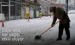 Bayburt beyaz örtüyle kaplandı: Lapa lapa kar yağışı etkili oluyor