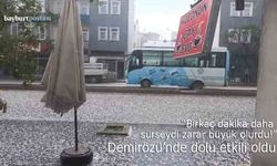 Demirözü'nde korkutan dolu yağışı!