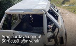 Bayburt’ta Uçuruma Yuvarlanan Otomobil Hurdaya Döndü: Sürücü Ağır Yaralı!