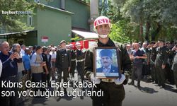Bayburt, Kıbrıs Gazisi Eşref Kabak’ı son yolculuğuna uğurladı