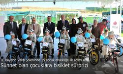 Bayburt'ta sünnet olan çocuklara bisiklet sürprizi