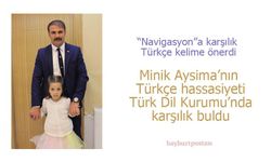 Bayburtlu minik Aysima’nın Türkçe hassasiyeti TDK’da karşılık buldu