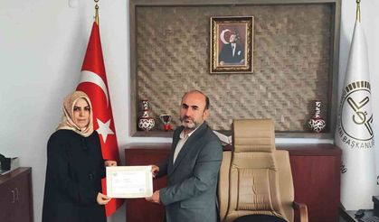Aydıntepe Müftülüğü personeli başarı belgesiyle taltif edildi