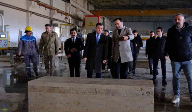 Vali Eldivan, Doğal Taş Fabrikası’nda incelemelerde bulundu