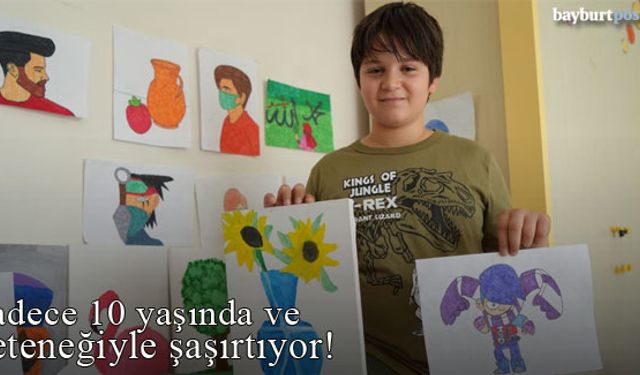 10 yaşındaki Mahmut Hüdai Demirhan resim yeteneğiyle şaşırtıyor