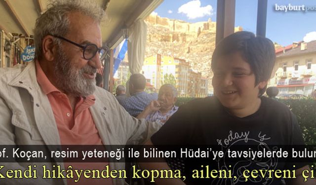Prof. Koçan, resim yeteneği ile bilinen Hüdai ile buluştu