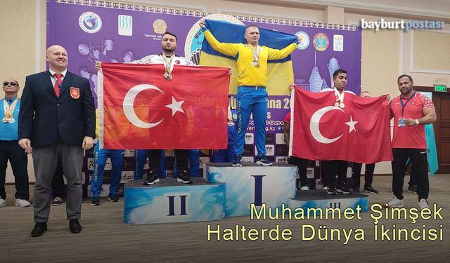 Bayburt Üniversitesinden Muhammet Şimşek Halterde Dünya İkincisi